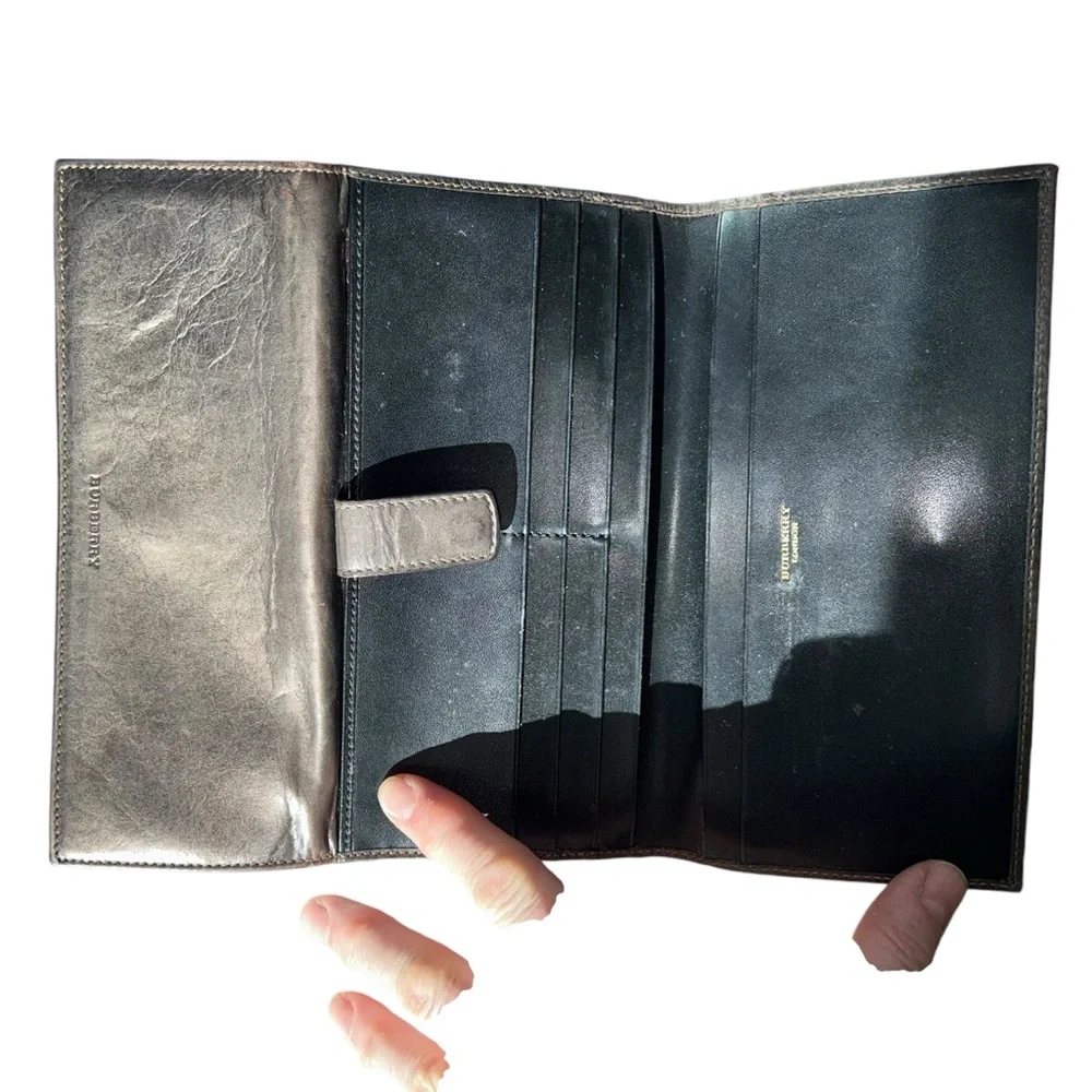 Burberry London leather checkbook wallet